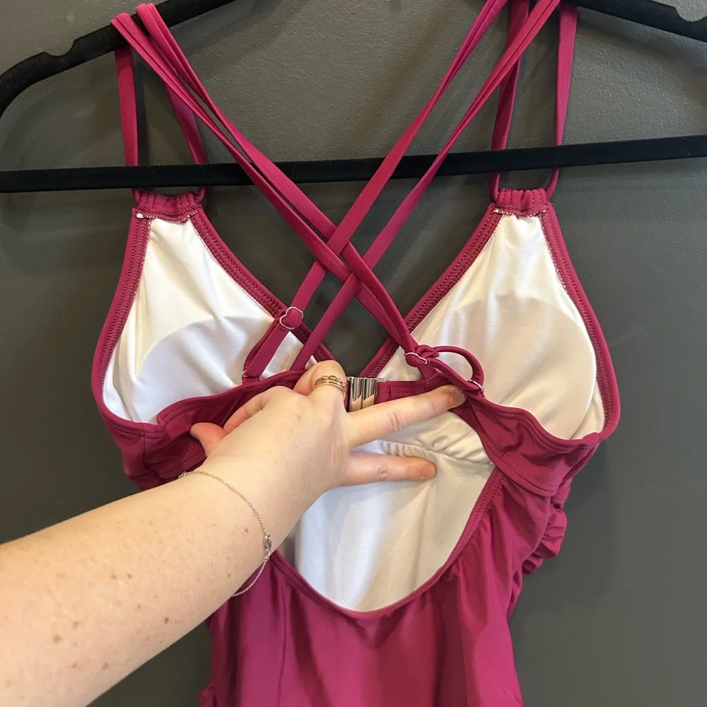 CHARMO | Burgundy One Piece Swimsuit |‎ XS | NWT